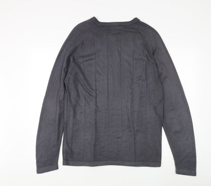 Next Men's Grey Pullover Jumper V-Neck M