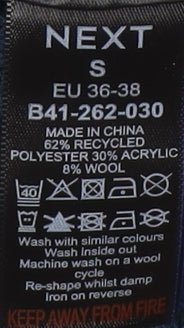 Next Women's Blue Jumper Dress S Crew Neck Midi