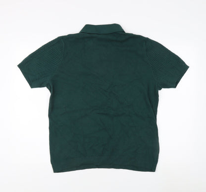 Red Herring Men's Green Collared 1/4 Zip Jumper L