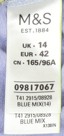 Womens UK Size 14 Marks and Spencer Multicoloured Basic T-Shirt