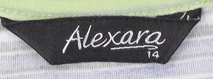 Womens UK Size 14 Alexara Multicoloured Basic T-Shirt