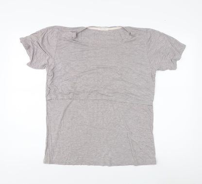 Womens UK Size L SMALLSHOW Grey Basic T-Shirt