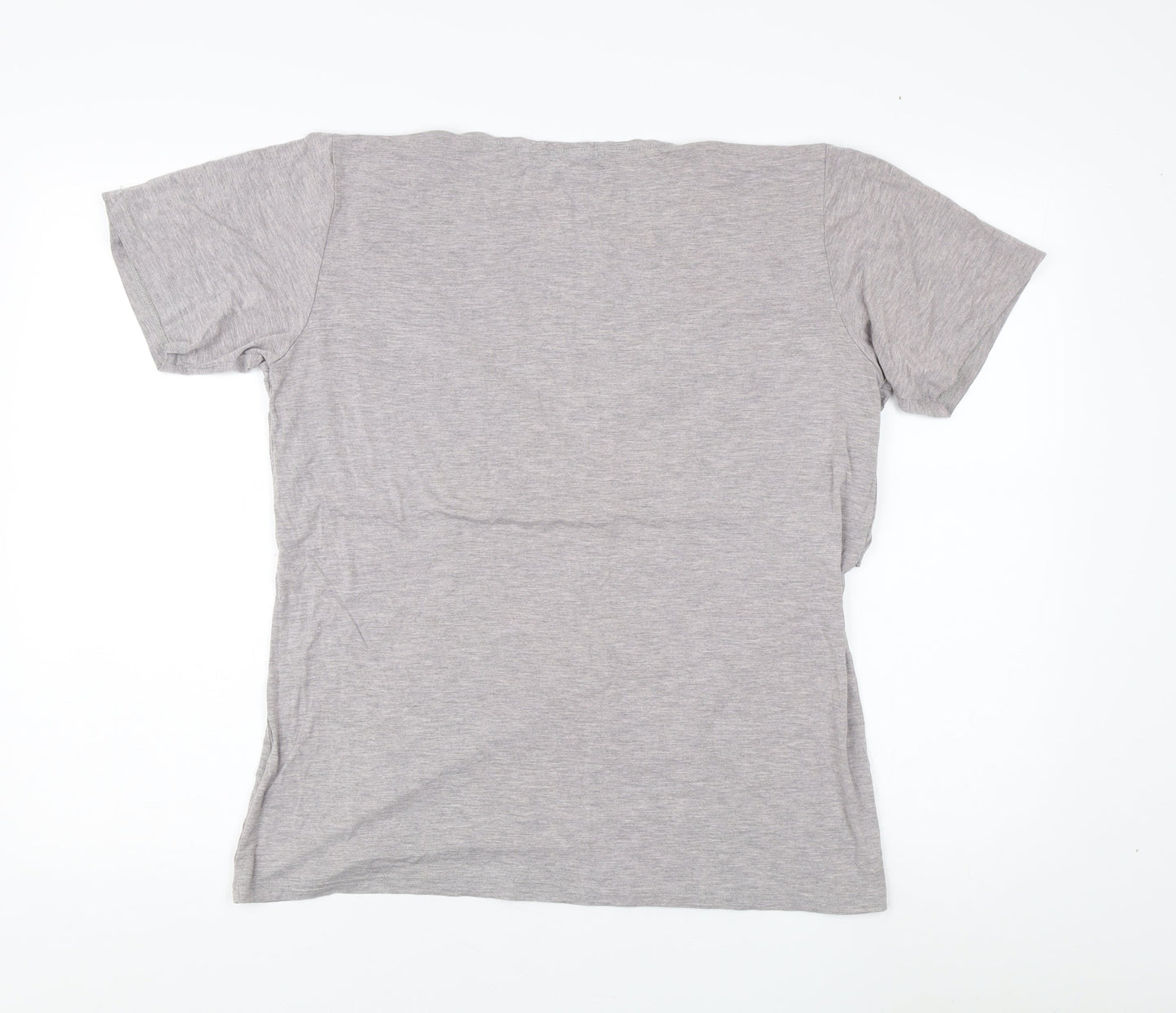 Womens UK Size L SMALLSHOW Grey Basic T-Shirt