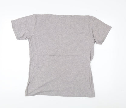 Womens UK Size L SMALLSHOW Grey Basic T-Shirt