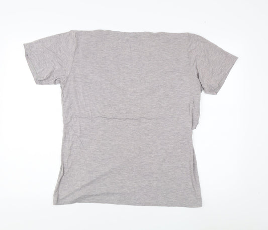Womens UK Size L SMALLSHOW Grey Basic T-Shirt