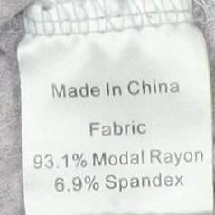 Womens UK Size L SMALLSHOW Grey Basic T-Shirt