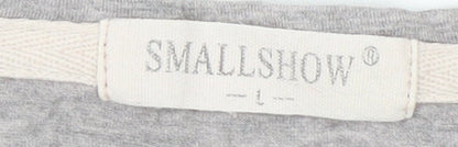 Womens UK Size L SMALLSHOW Grey Basic T-Shirt
