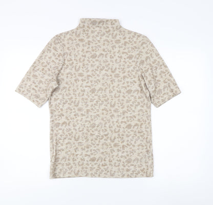Womens UK Size 12 Marks and Spencer Beige Basic T-Shirt