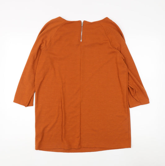 Bonmarché Women's Orange Jersey Top UK 14, 3/4 Sleeve