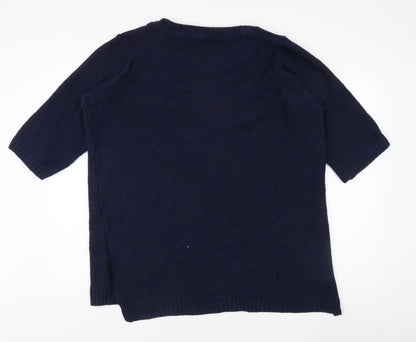 E. Women's Blue Pullover Jumper with Heart Design - Size 18
