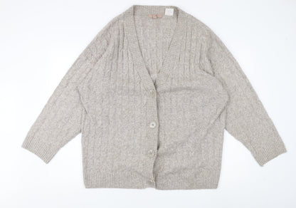 Womens UK Size M H&M Grey Cardigan Jumper