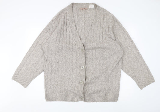 Womens UK Size M H&M Grey Cardigan Jumper