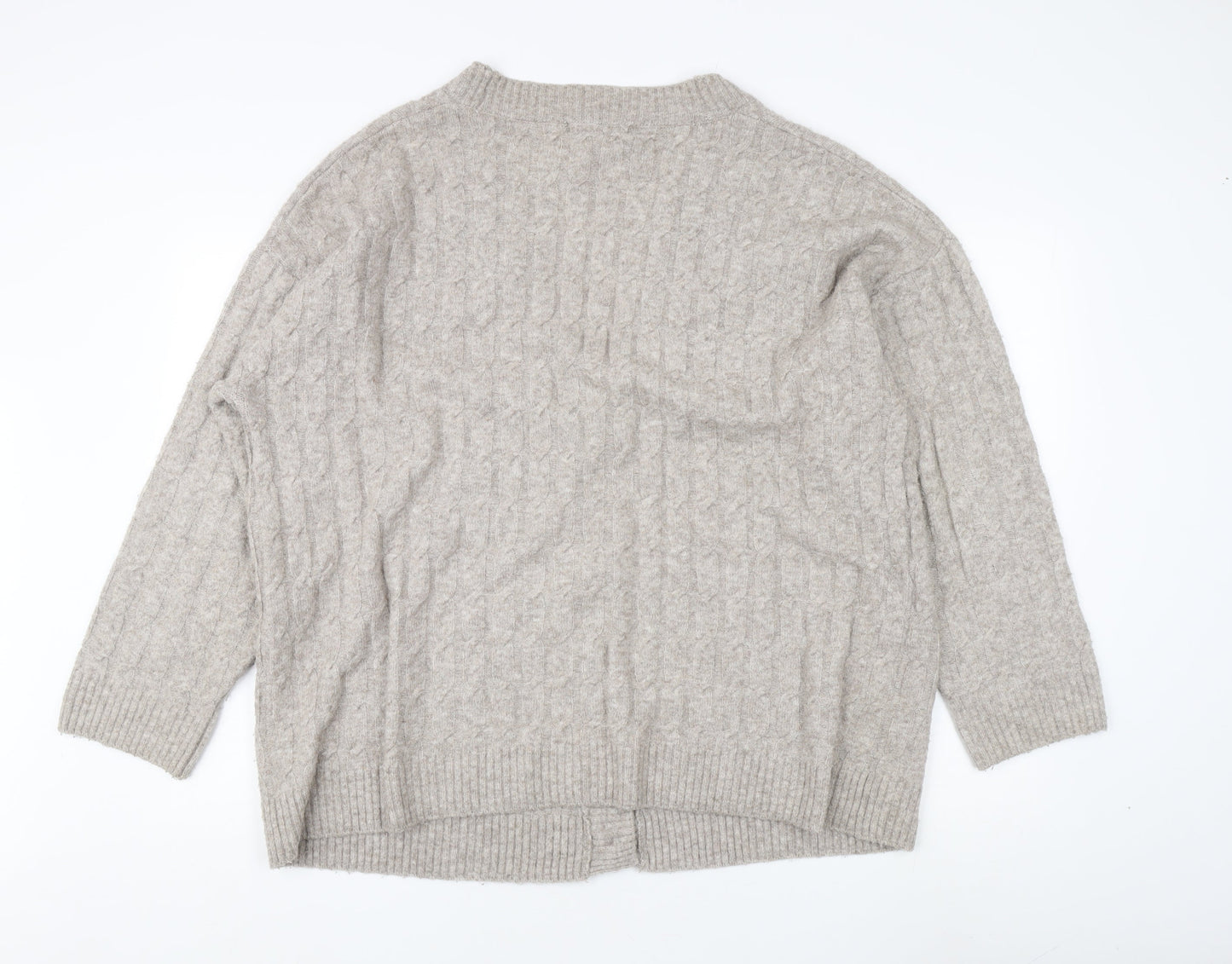 Womens UK Size M H&M Grey Cardigan Jumper