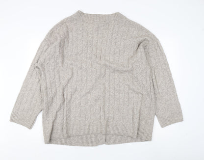 Womens UK Size M H&M Grey Cardigan Jumper