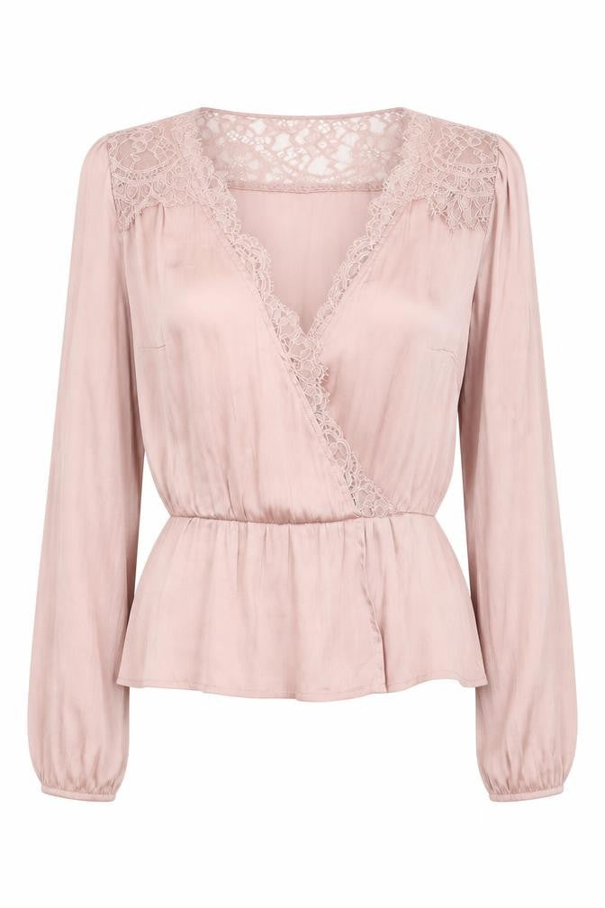 Womens UK Size 8 H&M Pink Wrap Blouse