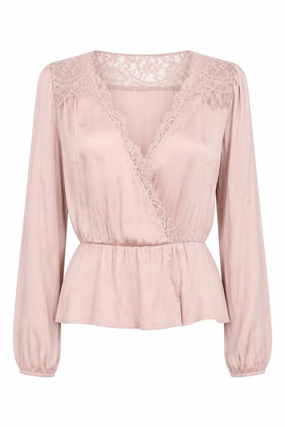 Womens UK Size 8 H&M Pink Wrap Blouse