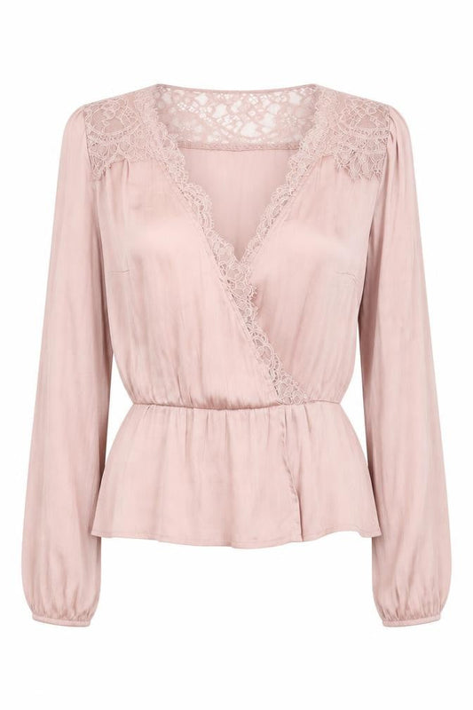 Womens UK Size 8 H&M Pink Wrap Blouse