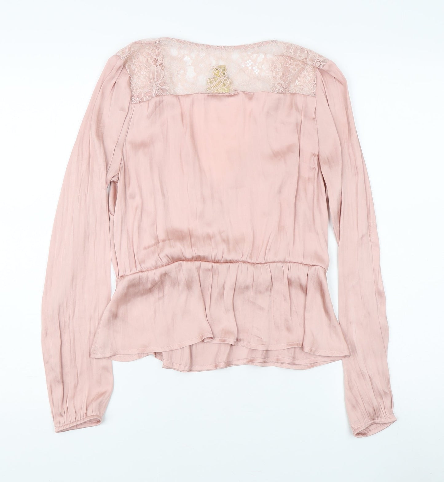 Womens UK Size 8 H&M Pink Wrap Blouse