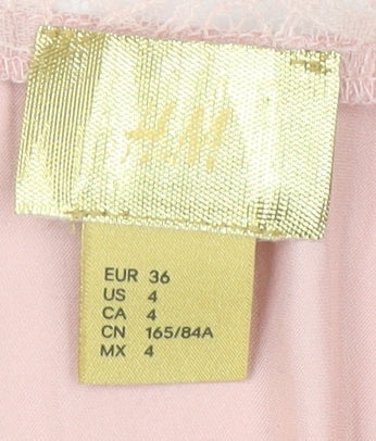 Womens UK Size 8 H&M Pink Wrap Blouse
