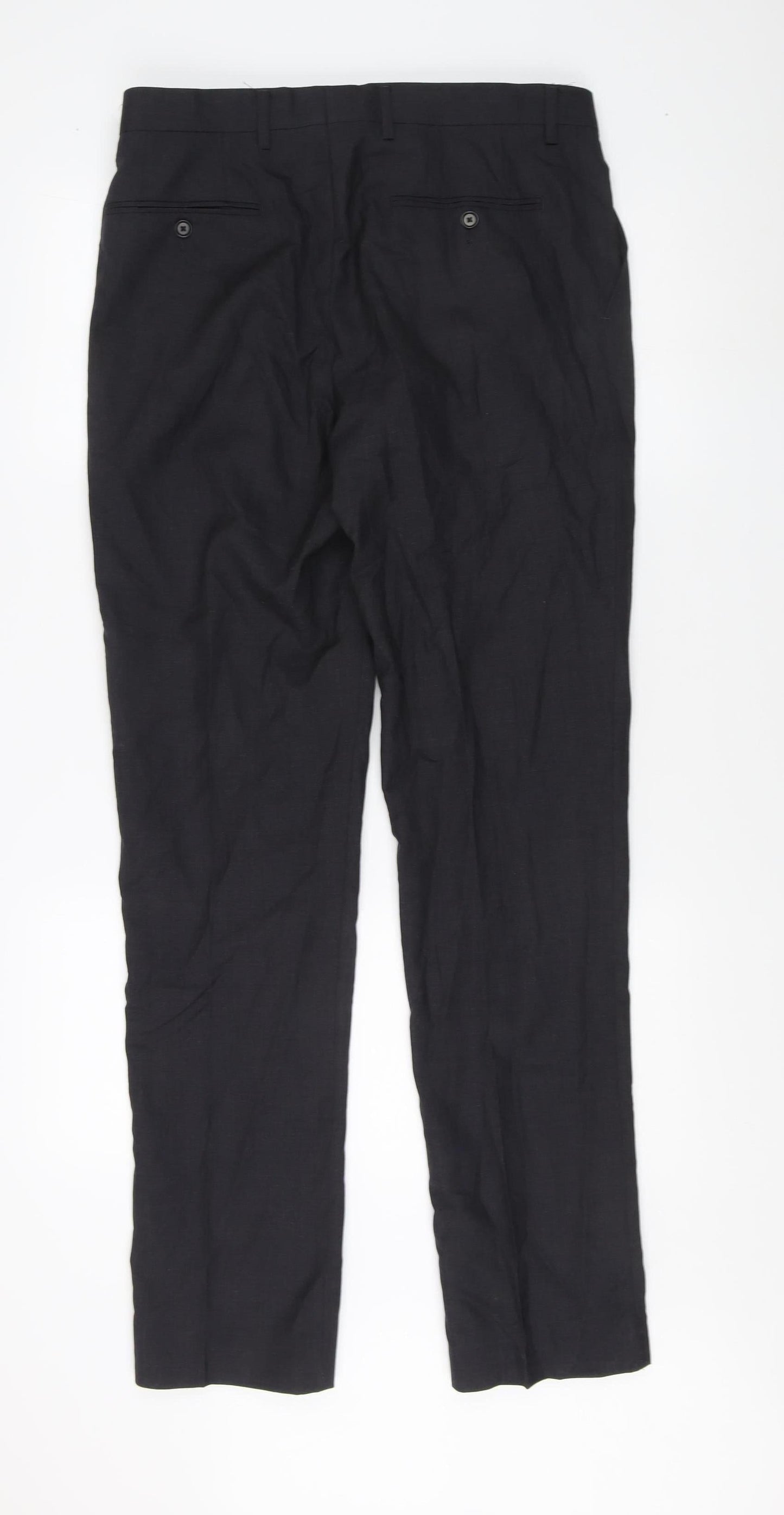 Next Men's Black Wool Trousers Size 32