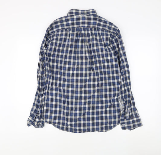 Uniqlo Men's Blue Plaid Long Sleeve Dress Shirt S