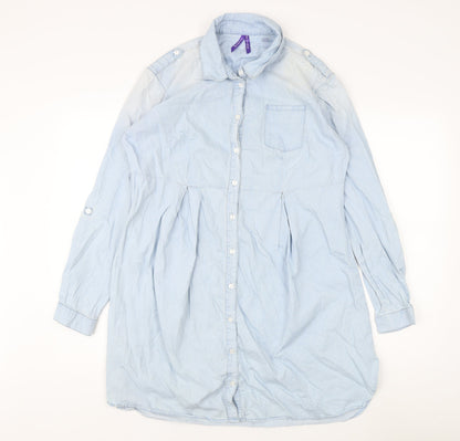 Seraphine Women’s Blue Cotton Button-Up Shirt UK 10