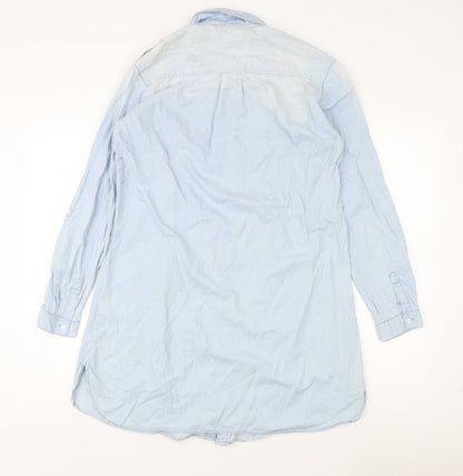 Seraphine Women’s Blue Cotton Button-Up Shirt UK 10