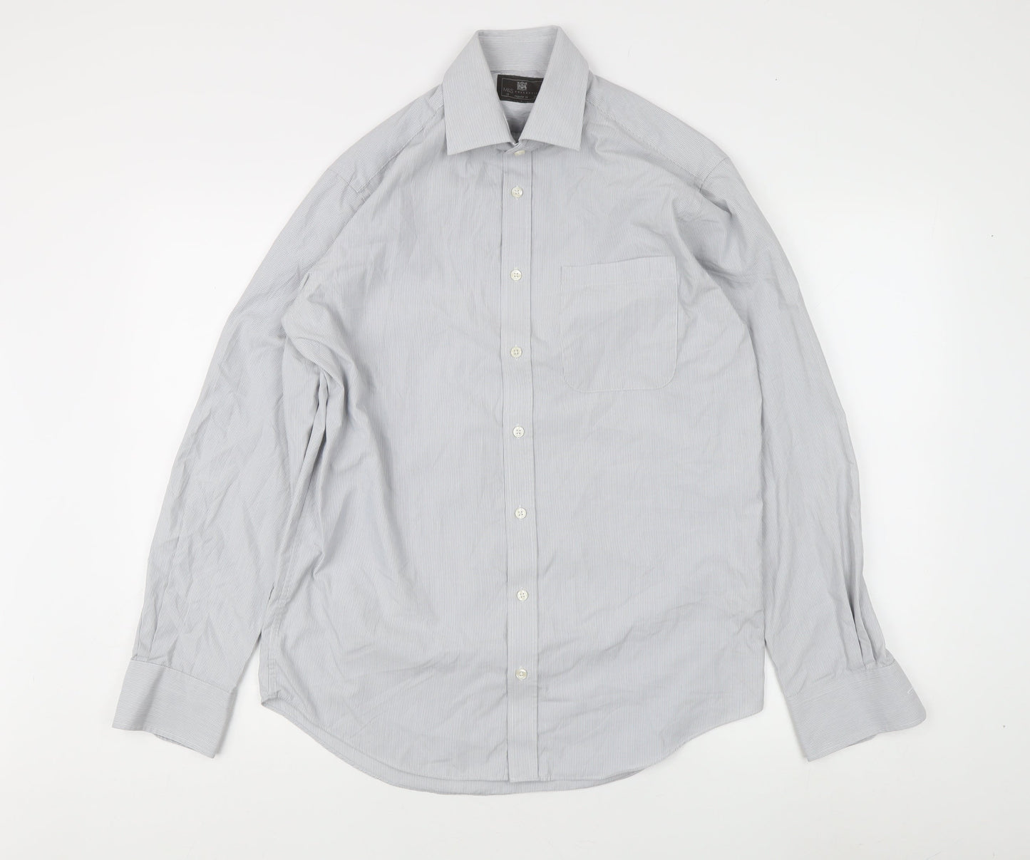 Mens UK Collar Size 15 Marks and Spencer Smart Grey  Dress Shirt