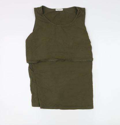 Womens UK Size L Smallshow Green Basic Tank