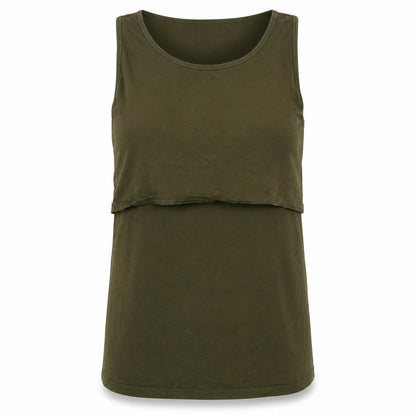 Womens UK Size L Smallshow Green Basic Tank