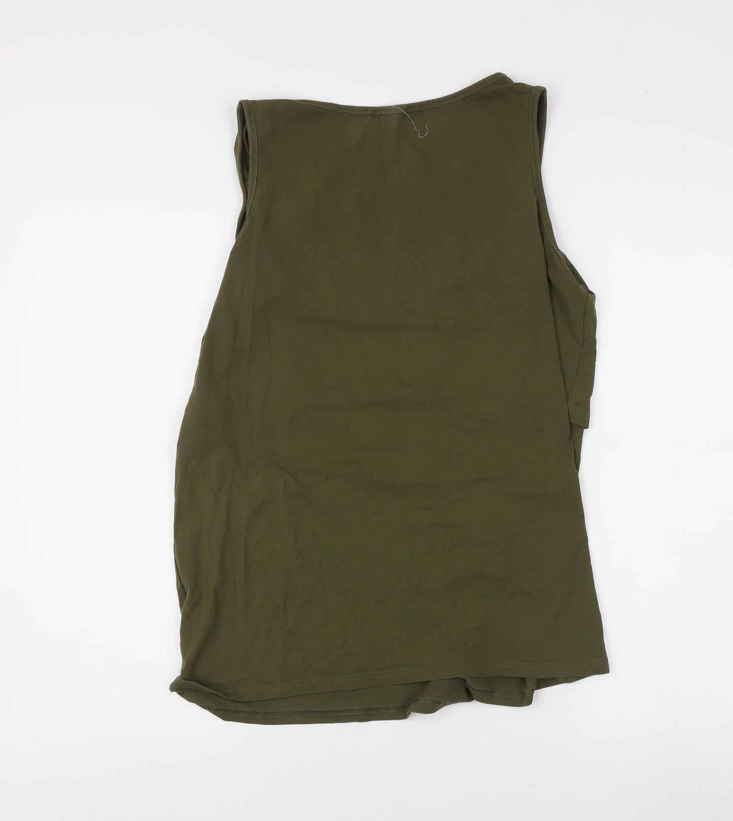 Womens UK Size L Smallshow Green Basic Tank