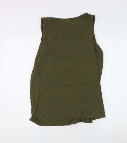 Womens UK Size L Smallshow Green Basic Tank