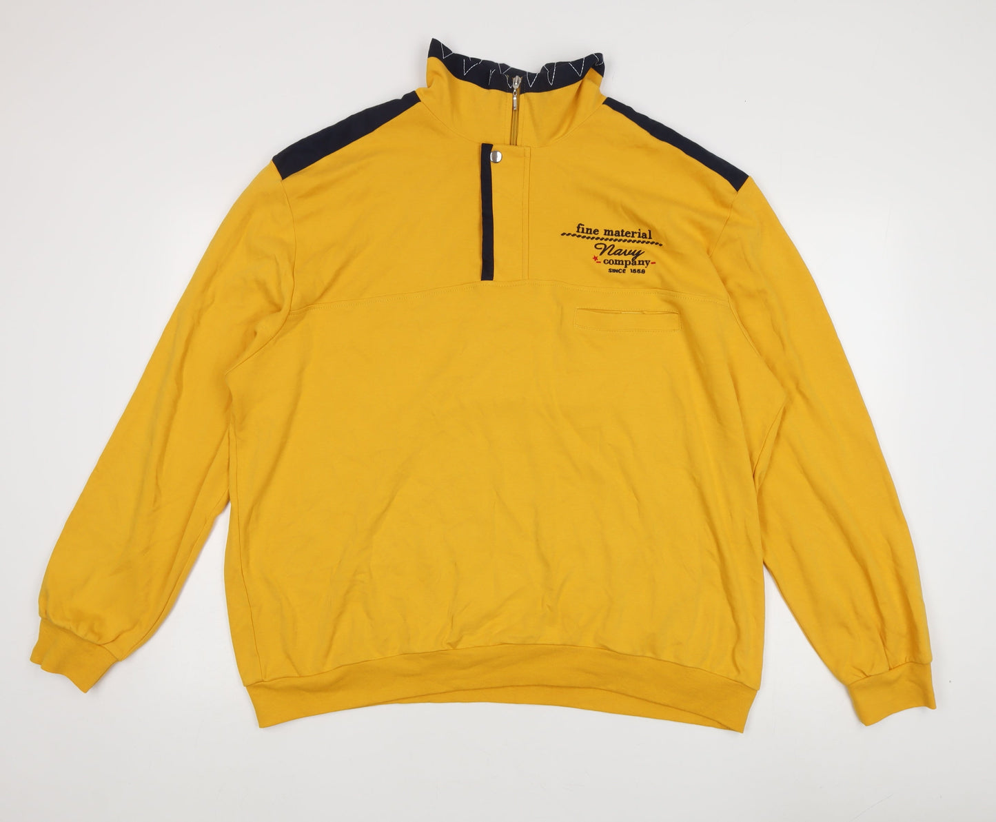 Marco Donati Men's Yellow 2XL Long Sleeve 1/2 Zip Sweatshirt