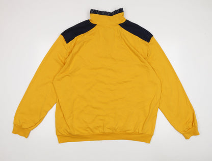 Marco Donati Men's Yellow 2XL Long Sleeve 1/2 Zip Sweatshirt