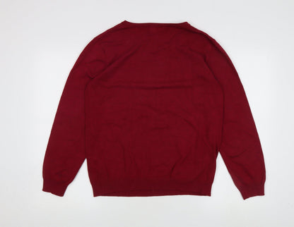 Womens UK Size XL Simon Jeffrey Red Pullover Jumper