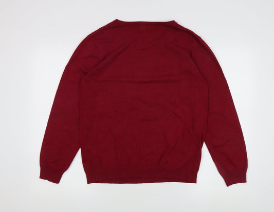 Womens UK Size XL Simon Jeffrey Red Pullover Jumper