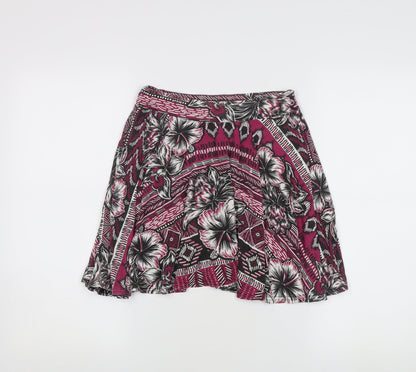 Boohoo Women's Multicoloured Floral A-Line Skirt Size 10
