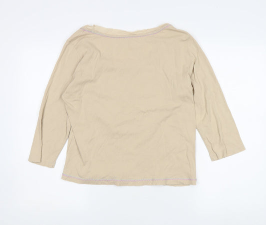Womens UK Size 18 Marks and Spencer Beige Basic T-Shirt