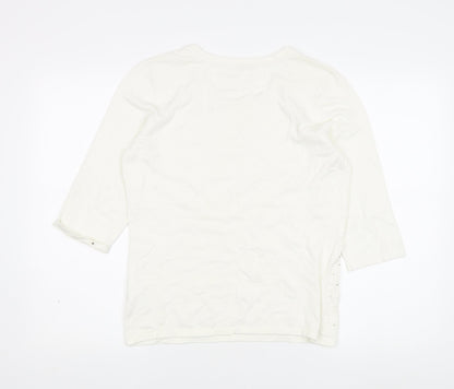 Womens UK Size M Anna Rose White Basic T-Shirt