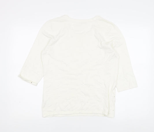 Womens UK Size M Anna Rose White Basic T-Shirt