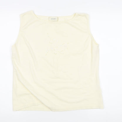 INTOWN Women's Ivory Round Neck Tank Size L
