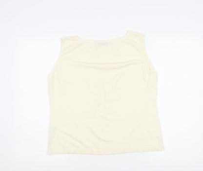 INTOWN Women's Ivory Round Neck Tank Size L