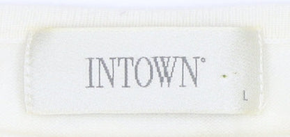 INTOWN Women's Ivory Round Neck Tank Size L
