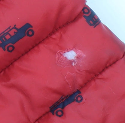 Joules Boys Red Car Print Puffer Jacket, 6 Years, Autumn Winter