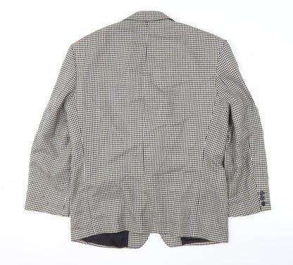 Mens UK Size 40 Pinstripe Regular Grey Suit Jacket