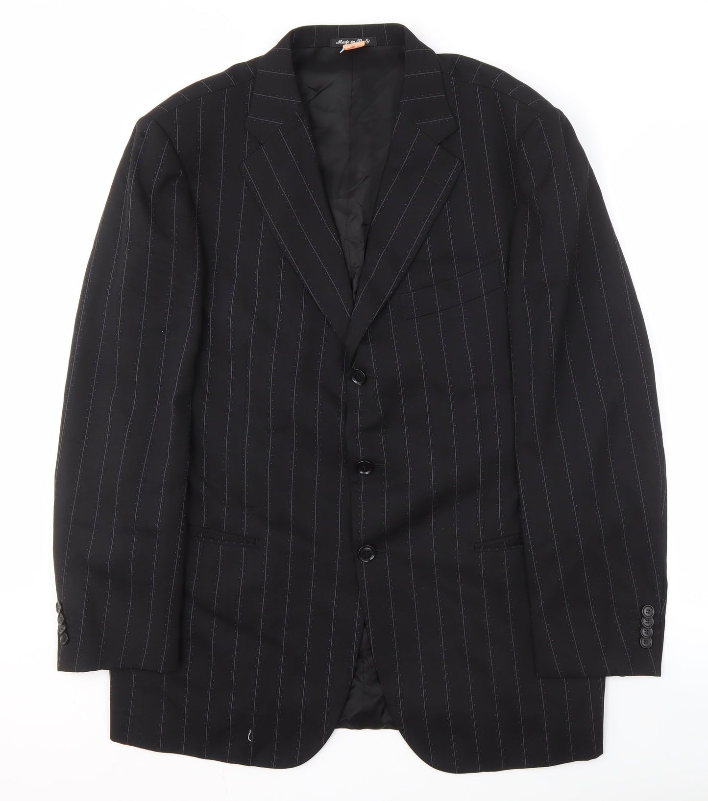Pal Zileri Men's Black Striped Wool Blazer Size UK 42R