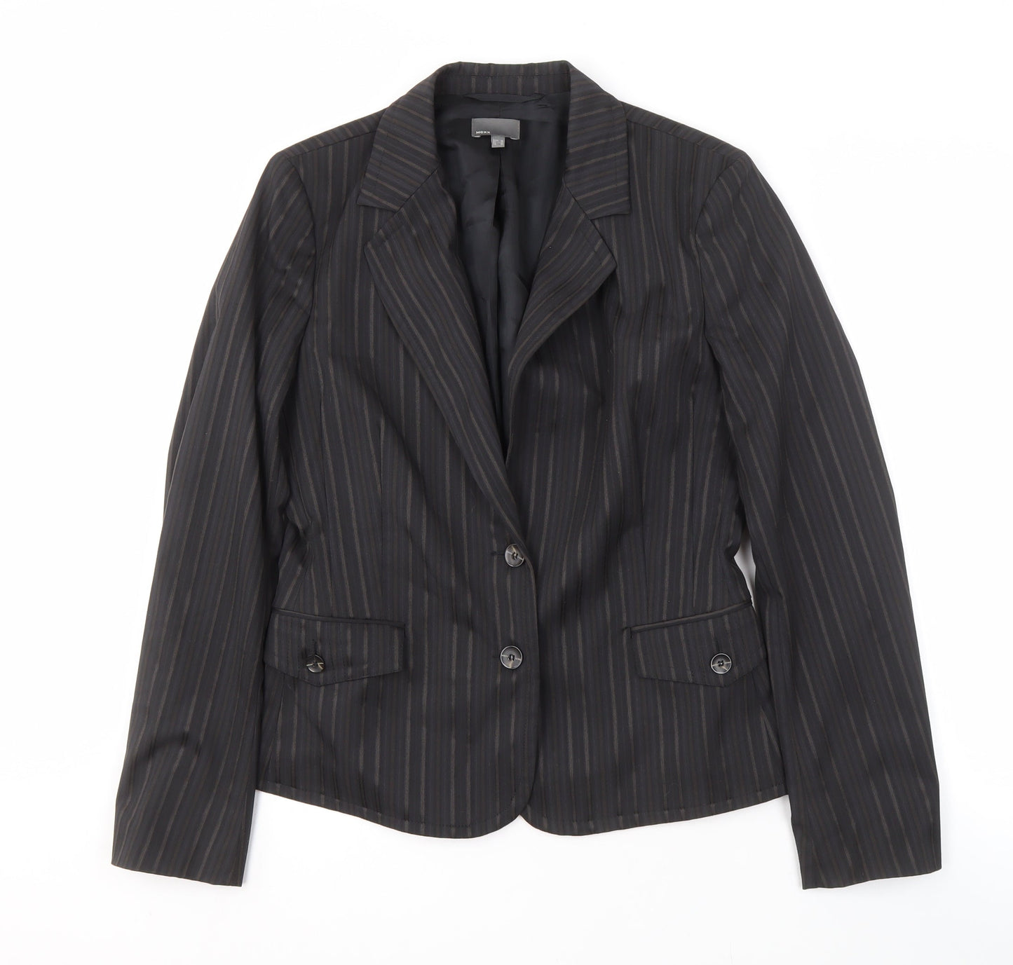 Mexx Women's Black Pinstripe Blazer UK Size 10