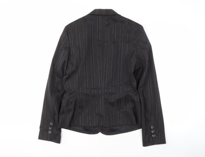 Mexx Women's Black Pinstripe Blazer UK Size 10
