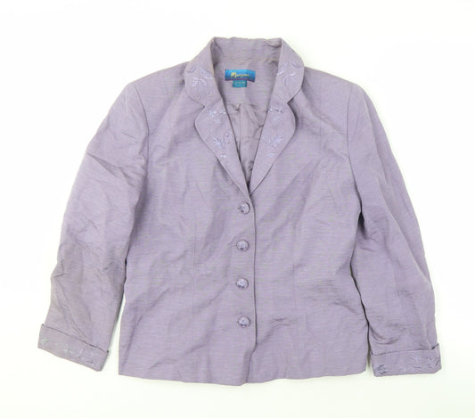 Monsoon Women’s Purple Silk Linen Blazer UK 14