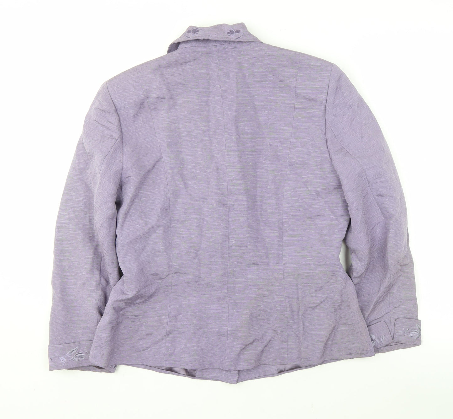 Monsoon Women’s Purple Silk Linen Blazer UK 14